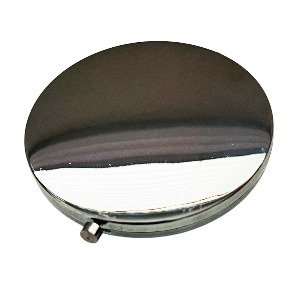 Bejeweled Crystals Beveled Glass Mazatlan Souvenir Blue Flowers Mirror Compact