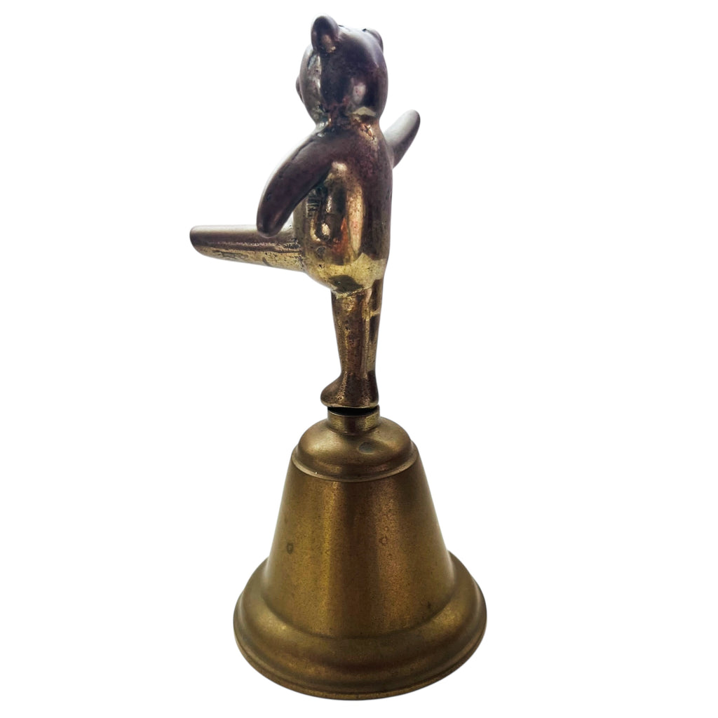 Vintage Brass Dancing Balancing Ballerina Bear Hand Bell