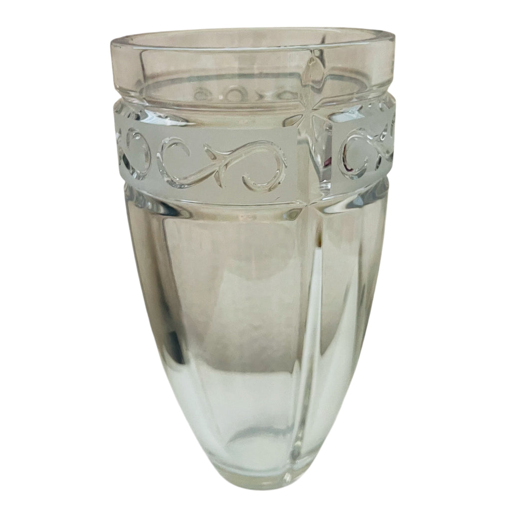 Marquis By Waterford Arabesque Lead Crystal Frosted Vase