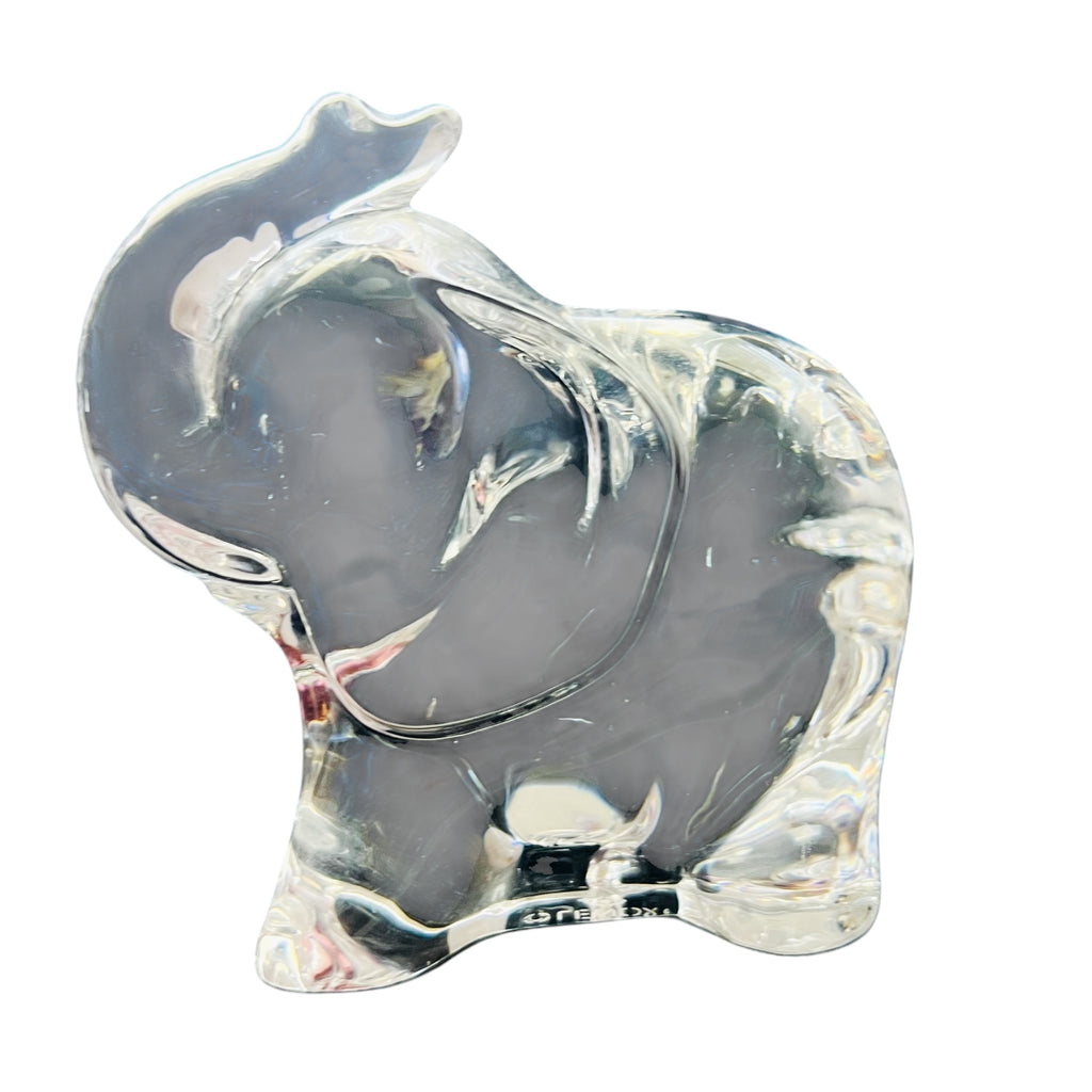 Vintage Crystal Glass Elephant Figurine