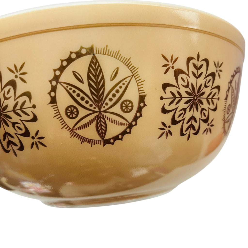 Vintage Pyrex Hex Signs Beige Bowl 404 Round Mixing Bowl w/Lid