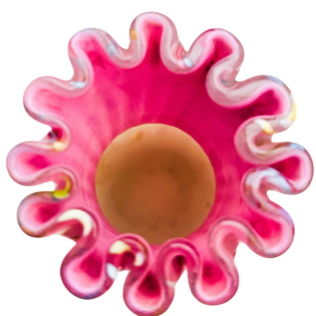 Harrach Peloton Splatter Ruffle Glass Vase