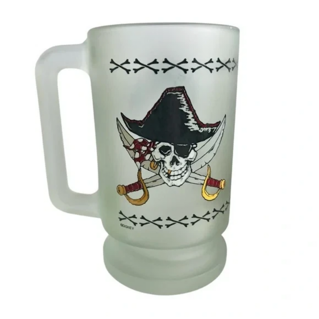 Disney Pirates of the Caribbean Frosted Glass Beer Mug