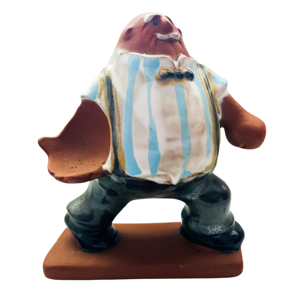 Vintage UCTCI JAPAN Man with Big Hands Stoneware Figurine Japan