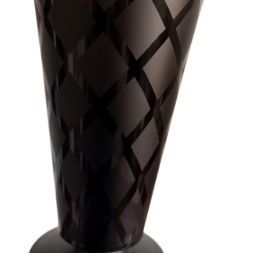 Tiffin Black Sleek Geometric Glass Accent Vase