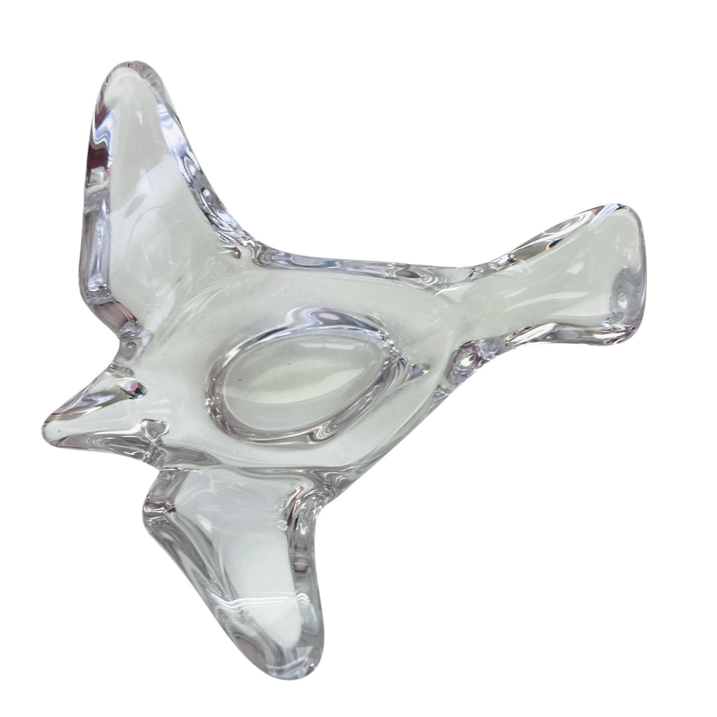 Vintage Princess House Lead Crystal Art Glass Trinket Flying Bird
