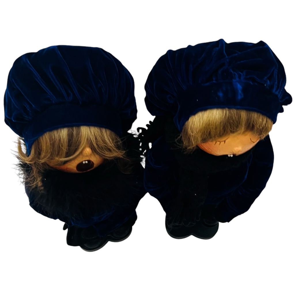 Vintage Christmas Carolers Dolls Figurines Singing Boy & Girl Pair Set