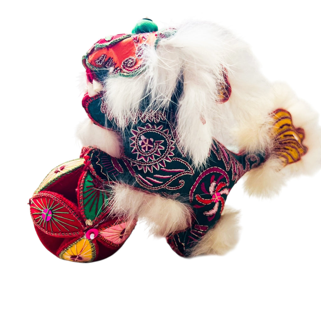 Vintage Chinese Dragon Doll Head and Tail Fabric w/Bell