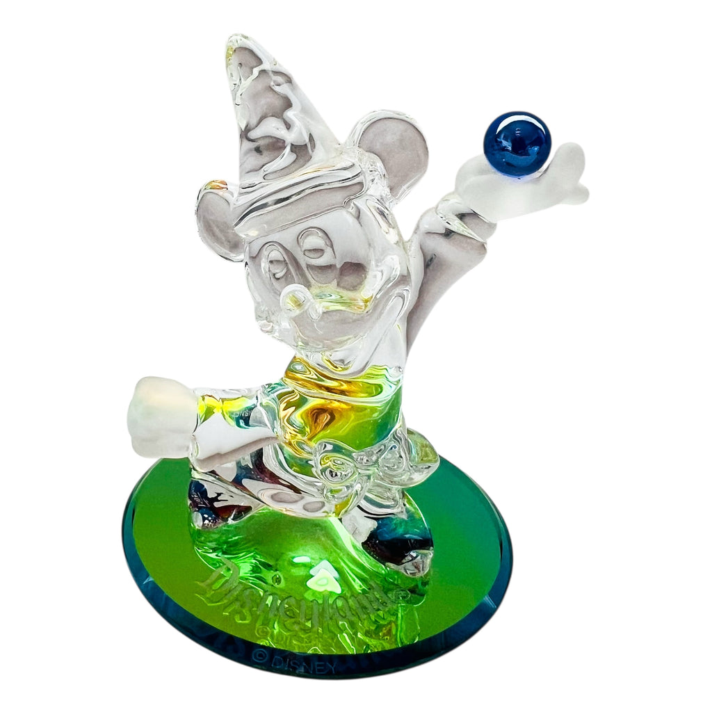 Disney Sorcerer Mickey Crystal Clear Frosted Color Changing Base Figurine