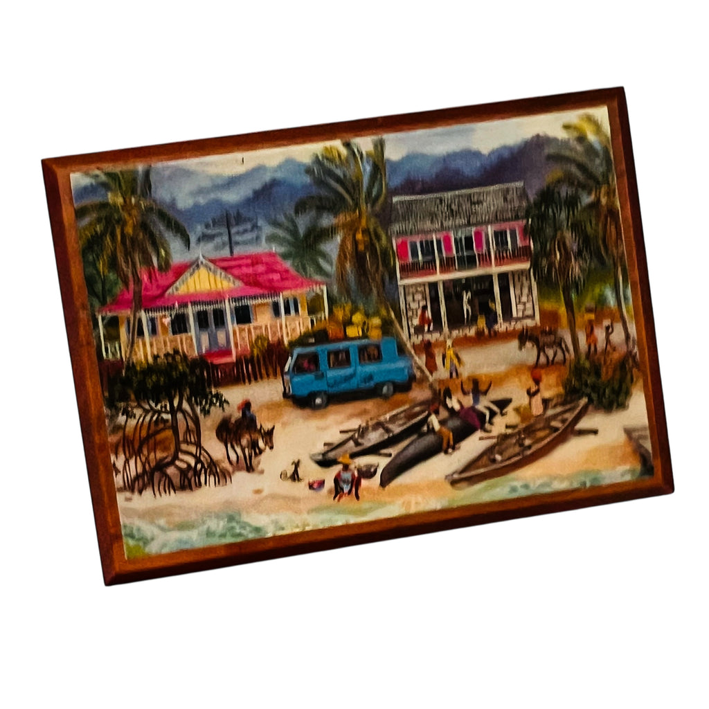 Vintage Annabella Box Company Beach Scene Wood Trinket Box by Eve Foster