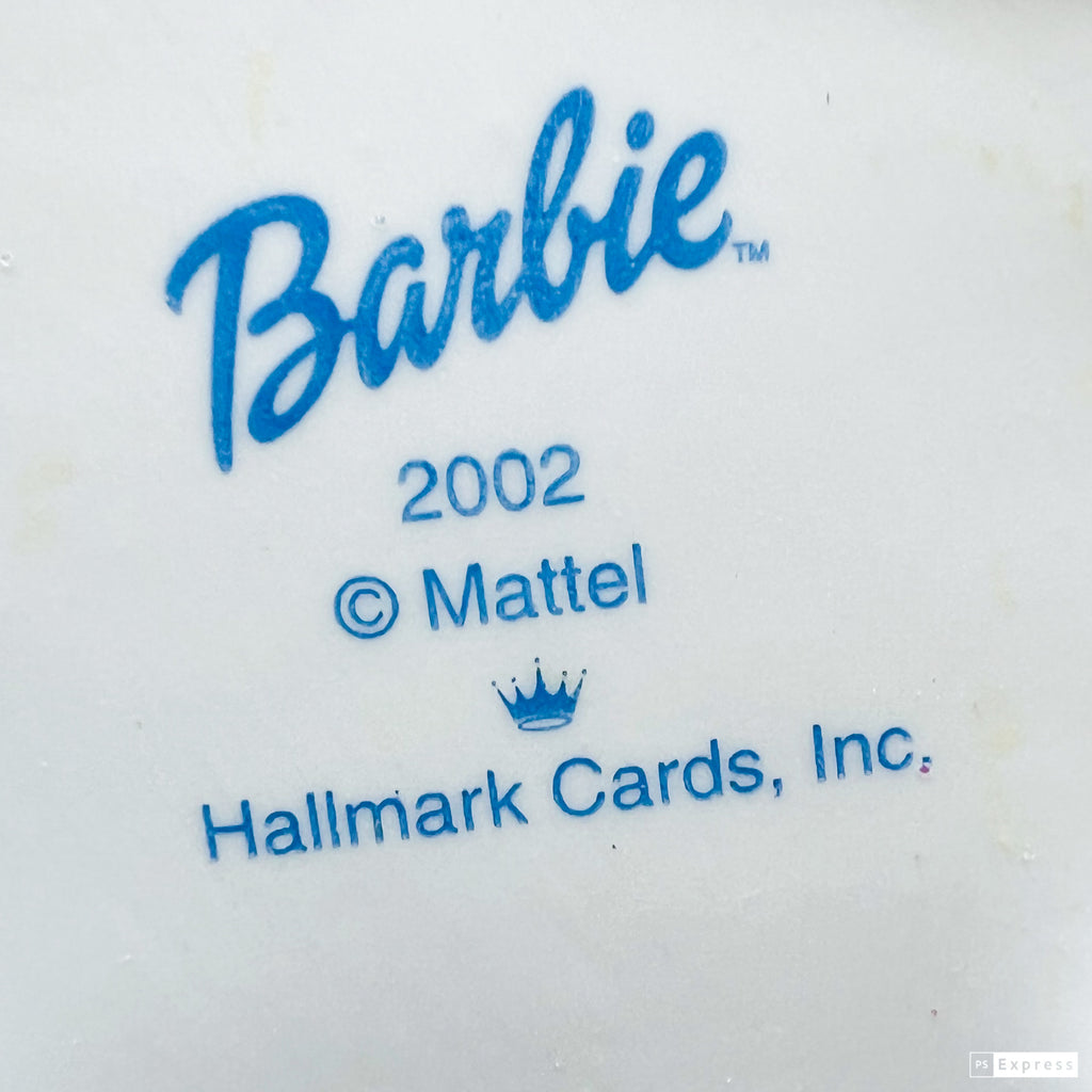Hallmark Porcelain Barbie Mattel Blonde 2002 Bridal Doll Cake Topper-Ornament