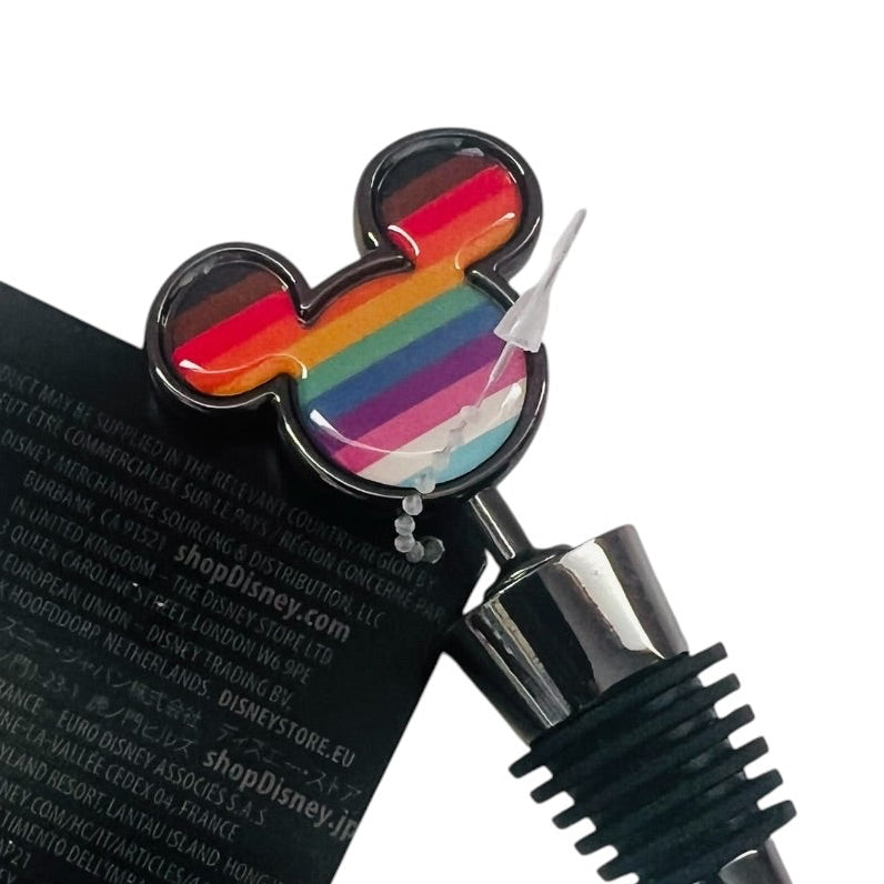 Disney Rainbow Stripe Mickey Wine Bottle Stopper
