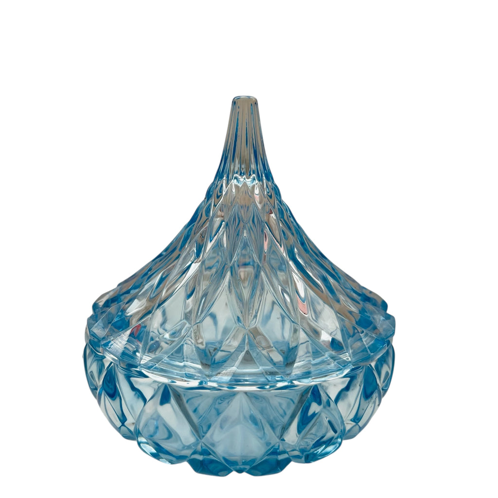 Hershey's Kisses Blue Glass Candy Dish