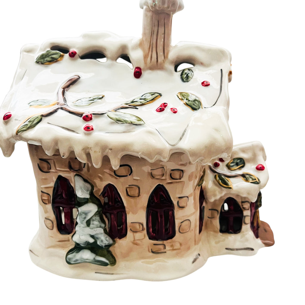 Blue Sky Clayworks Heather Goldminc Christmas Silent Night Church Tealight Candle Holder