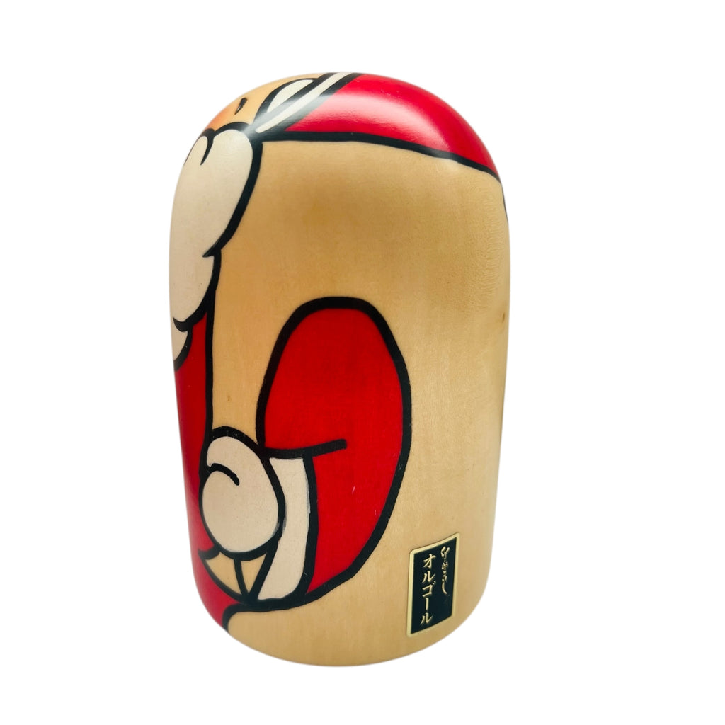 Vintage Usaburo Sakura Japanese Kokeshi Wood Santa Doll Music Box