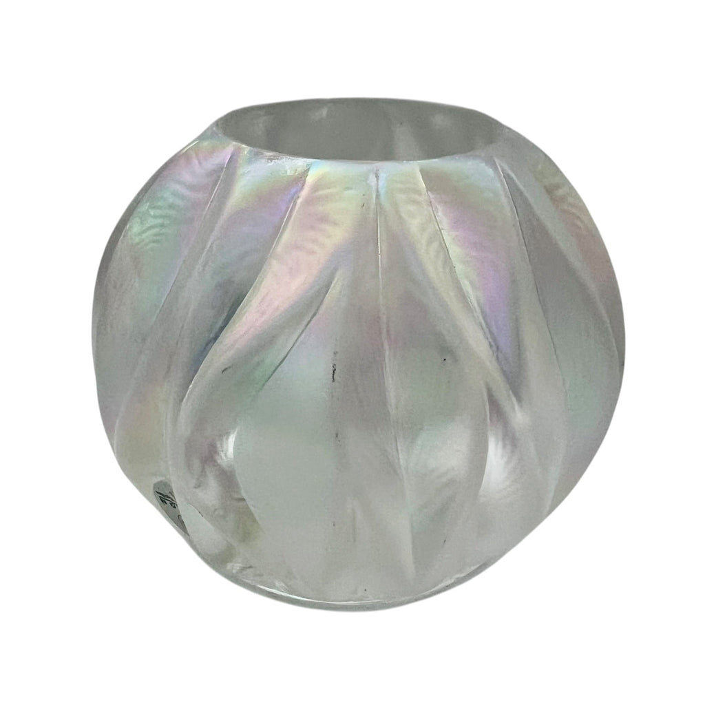 Vintage Fenton Art Glass Pearl Iridescent Round Votive Candleholder