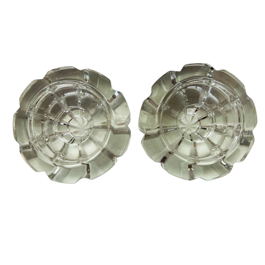 Vintage Crystal Candle Holder Pair
