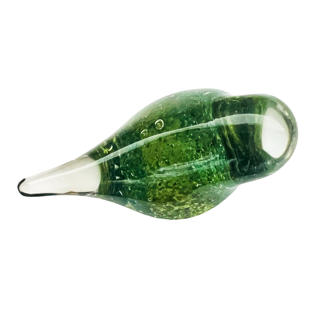 Vintage Green Clear Bird Art Glass Figurine