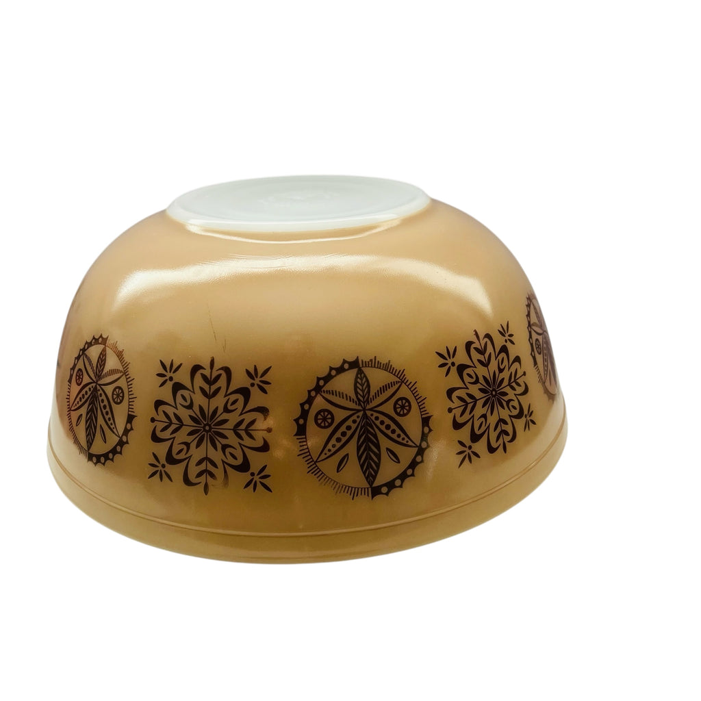 Vintage Pyrex Hex Signs Beige Bowl 404 Round Mixing Bowl w/Lid