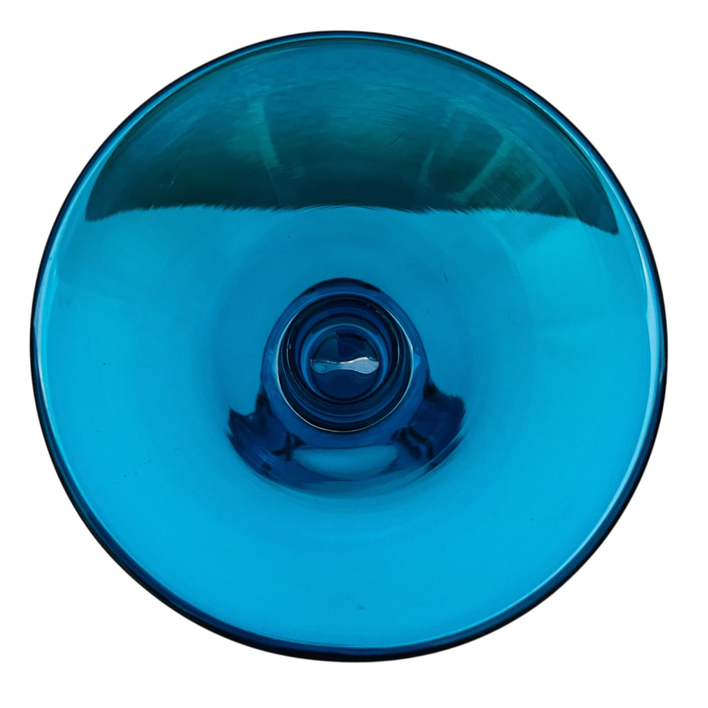 Vintage Viking Glass Bluenique Taper Candle Holder