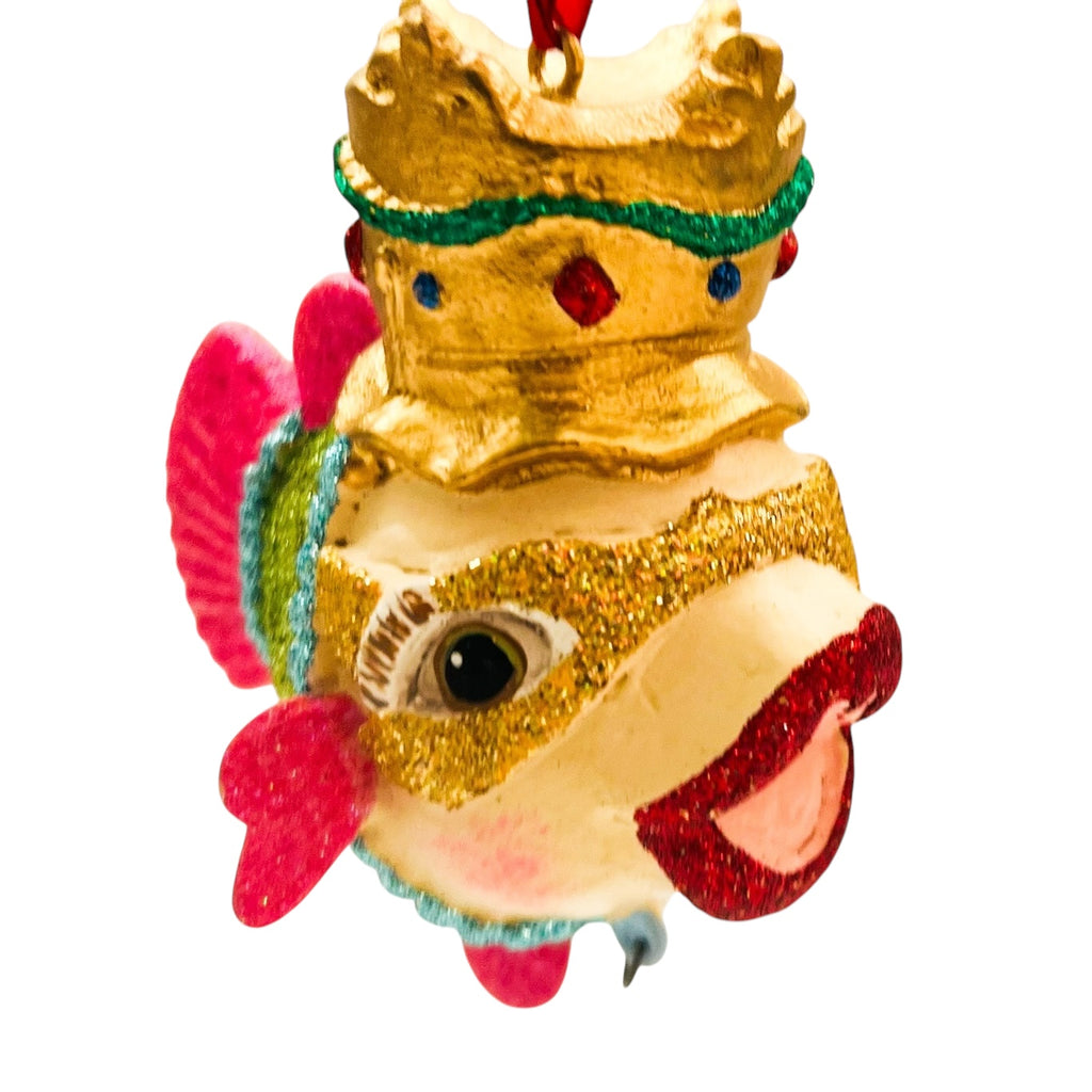 Kathrine's Collection Kissing Fish Royal Crown Christmas Ornament