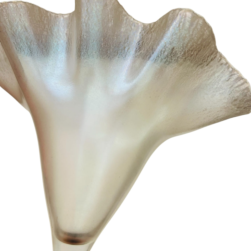 Vintage Steuben Verre de Soie Iridescent Art Glass Fan Vase