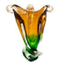 Ombré Cased Clear Bottom Art Glass Hand Blown Vase