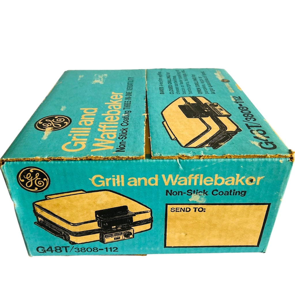 Vintage GENERAL ELECTRIC GE G48T/ 3808 Grill WaffleBaker NIB