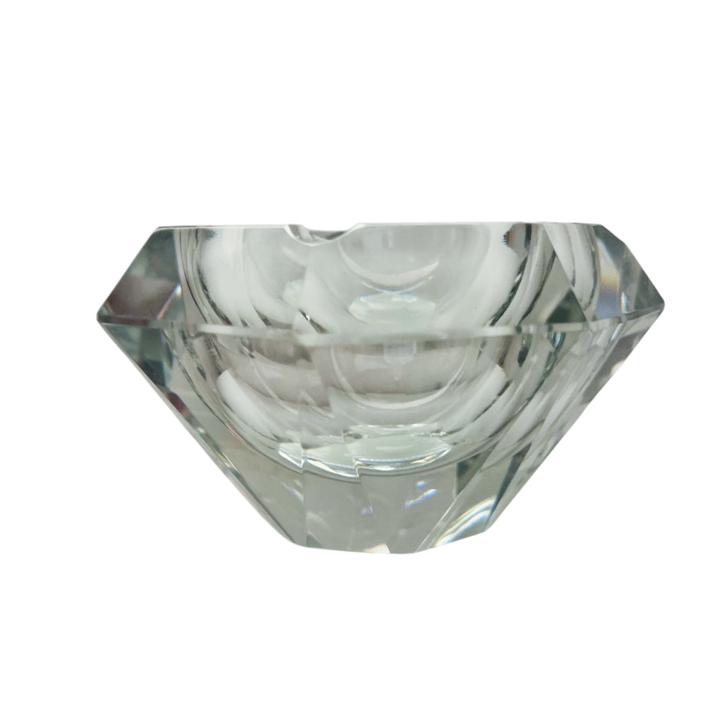 Vintage Mid Century Crystal Faceted Ashtray