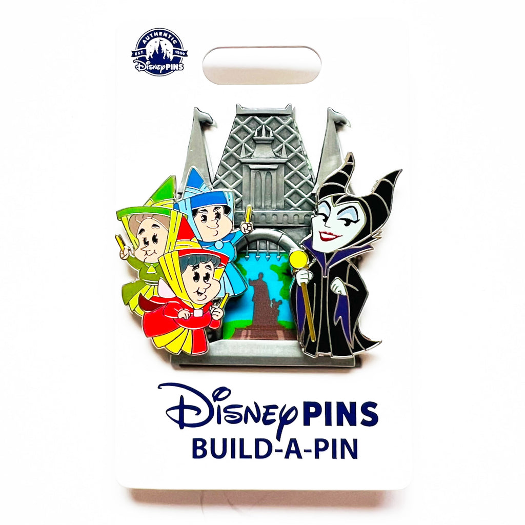 Disney Sleeping Beauty Castle Maleficent and Good Fairies Build A Pin