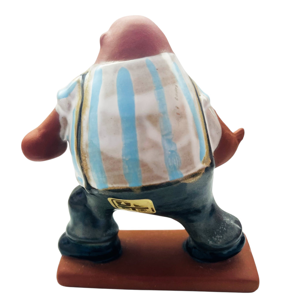 Vintage UCTCI JAPAN Man with Big Hands Stoneware Figurine Japan