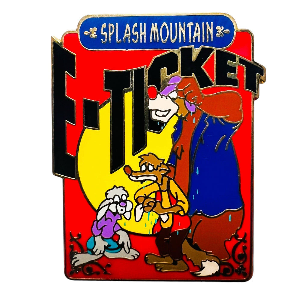 Disney E-Ticket Splash Mountain Attraction Brer Rabbit Fox Bear Limited Edition 5000 Pin