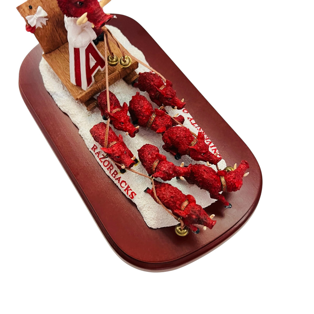 Slavic Treasures Arkansas Razorbacks Holiday Sleigh Figure
