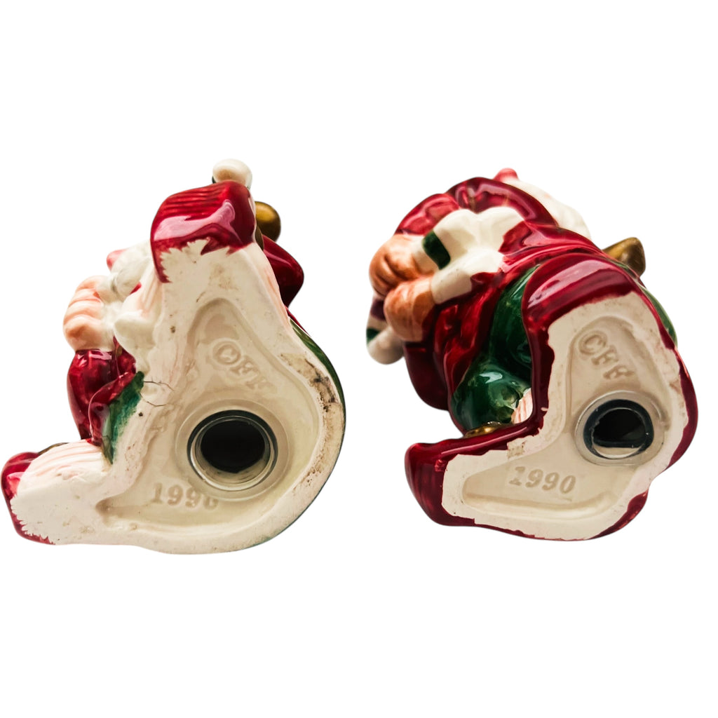 Vintage Fitz & Floyd 1990 Old World Christmas Elves Salt & Pepper Shakers Set