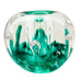Vintage Green Bubble Art Glass Paper Weight Candle Holder