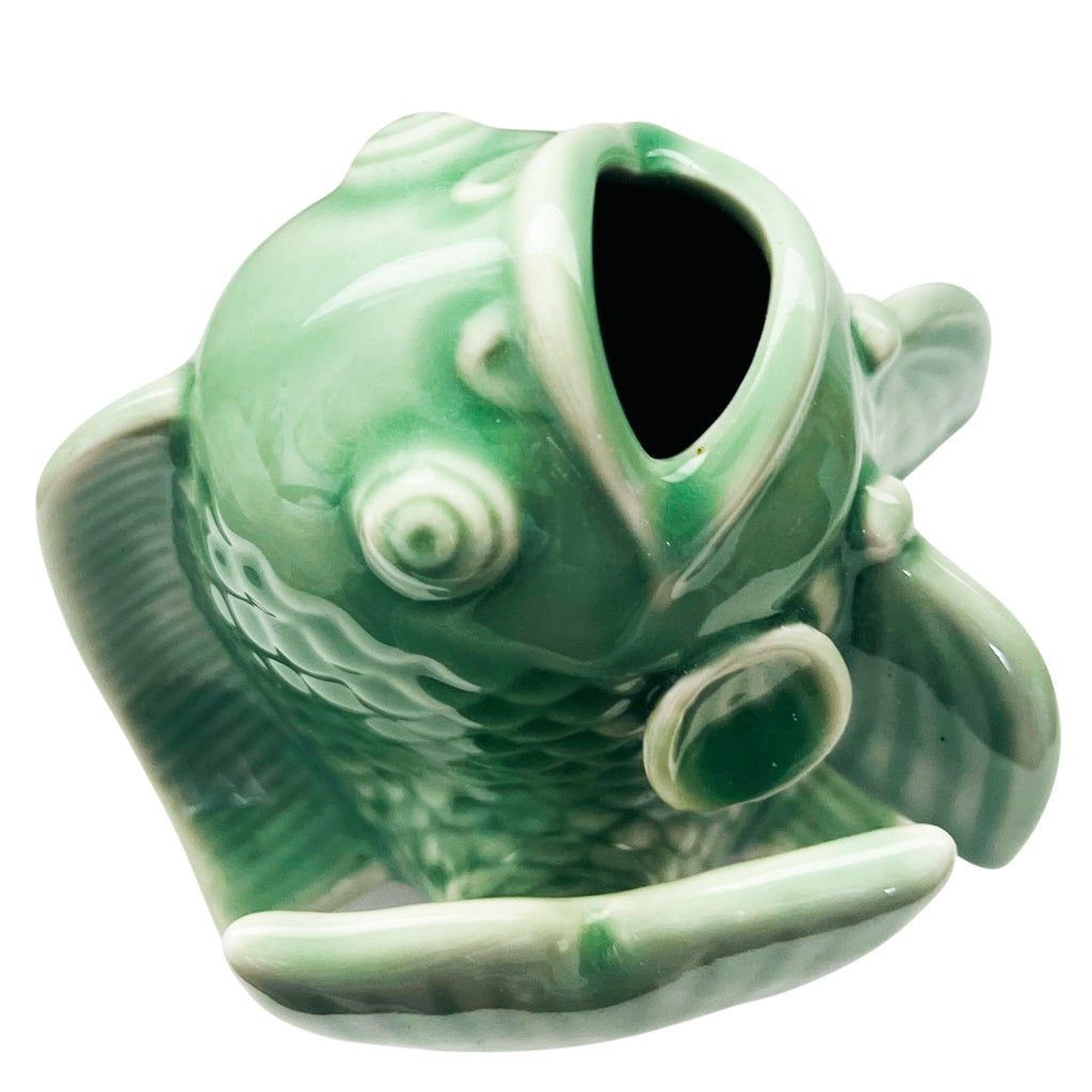 Vintage Wide Mouth Coy Fish Ceramic Figurine