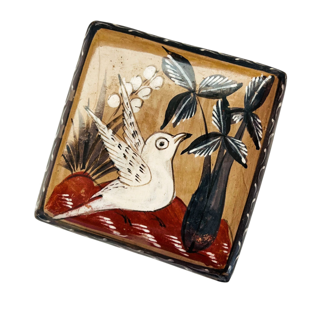 Vintate Talavera Tonala Art Pottery Hand Painted Mexico Box