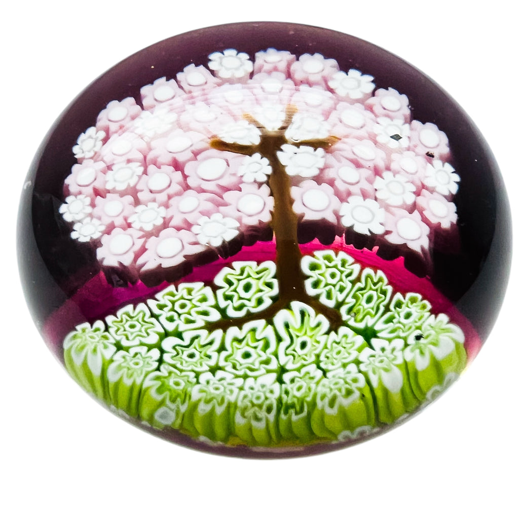 Vintage Ferro Murano Glass Millefiori Seasons Spring Tree Paperweight 129/750
