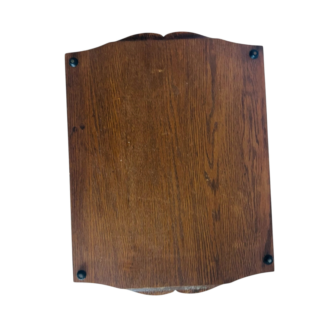 Vintage Georges Briard Wooden Charcuterie Fruits Cheese Floral Tile Board Tray