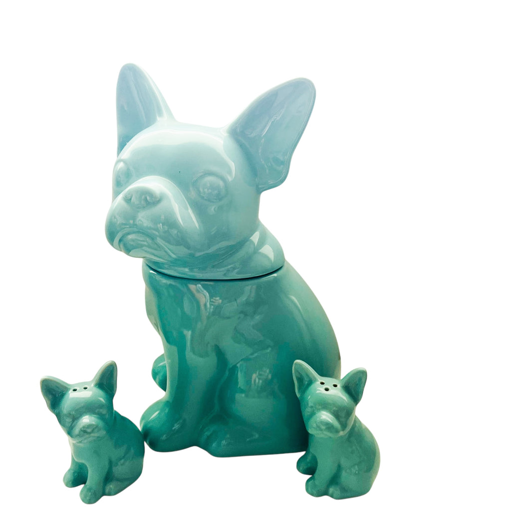 French Bulldog Cookie Jar And Salt And Pepper Set