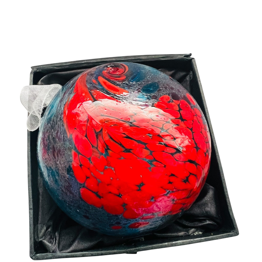 Studio Art Glass Spiral Swirl Design Christmas Holiday Ornament