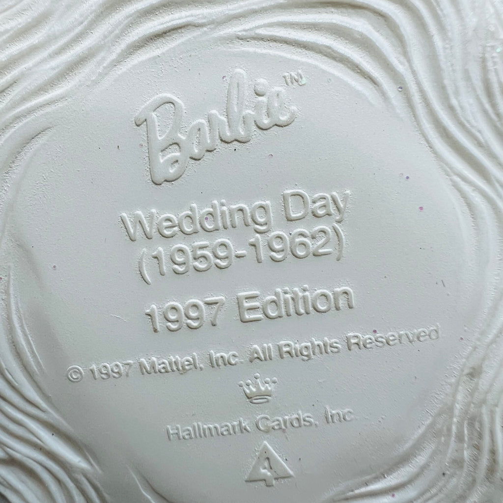 Vintage 1997 Barbie Wedding Day Bride Hanging Xmas Ornament Cake Topper