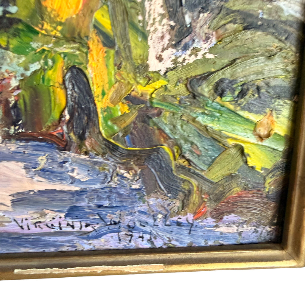 Original Landscape Oil Painting in Gold Frame by artist Virgina Wolley