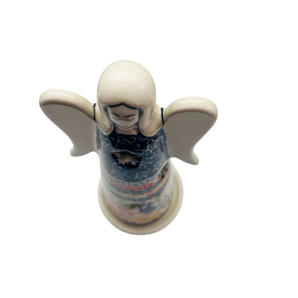 Blue Rose Polish Pottery Angel Luminary Poland