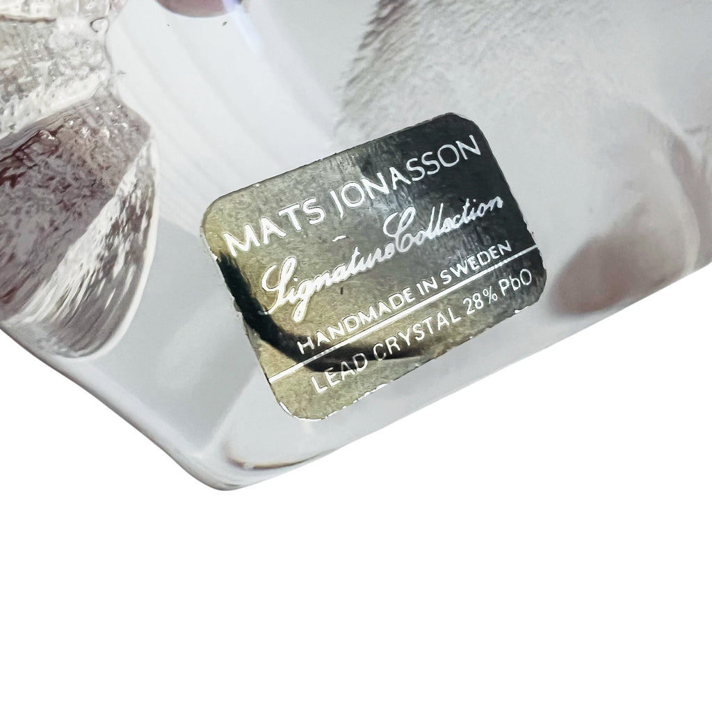 Vintage Mats Jonasson Sweden Seal Pup Full Lead Crystal Sculpture Paperweight