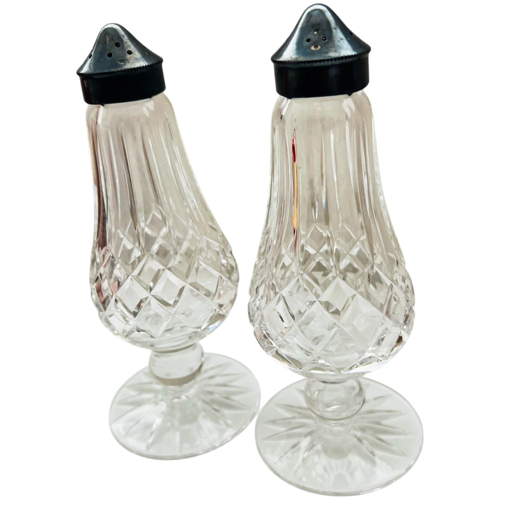 Vintage Waterford Crystal Clear Glass Salt & Pepper Shackers