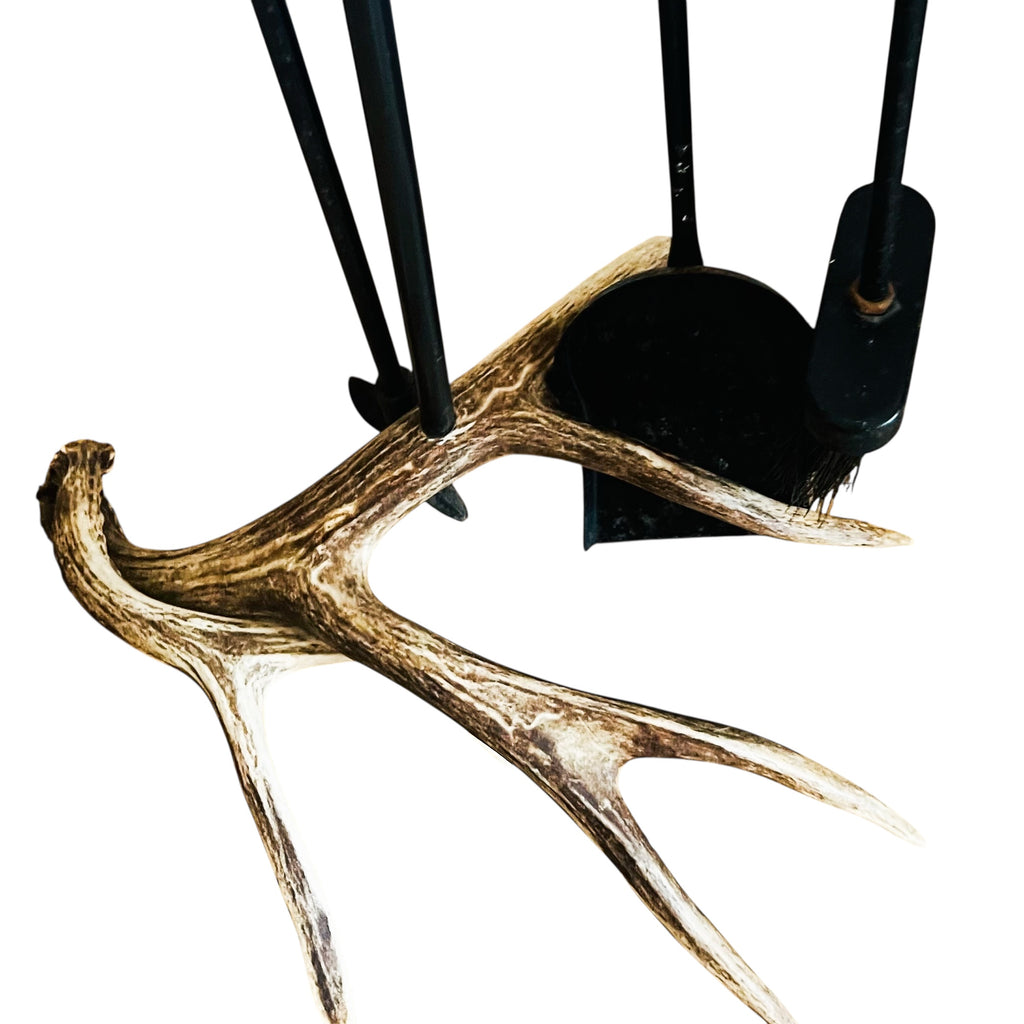 Antler Fireplace Tool Set Includes Three Fireplace Tools