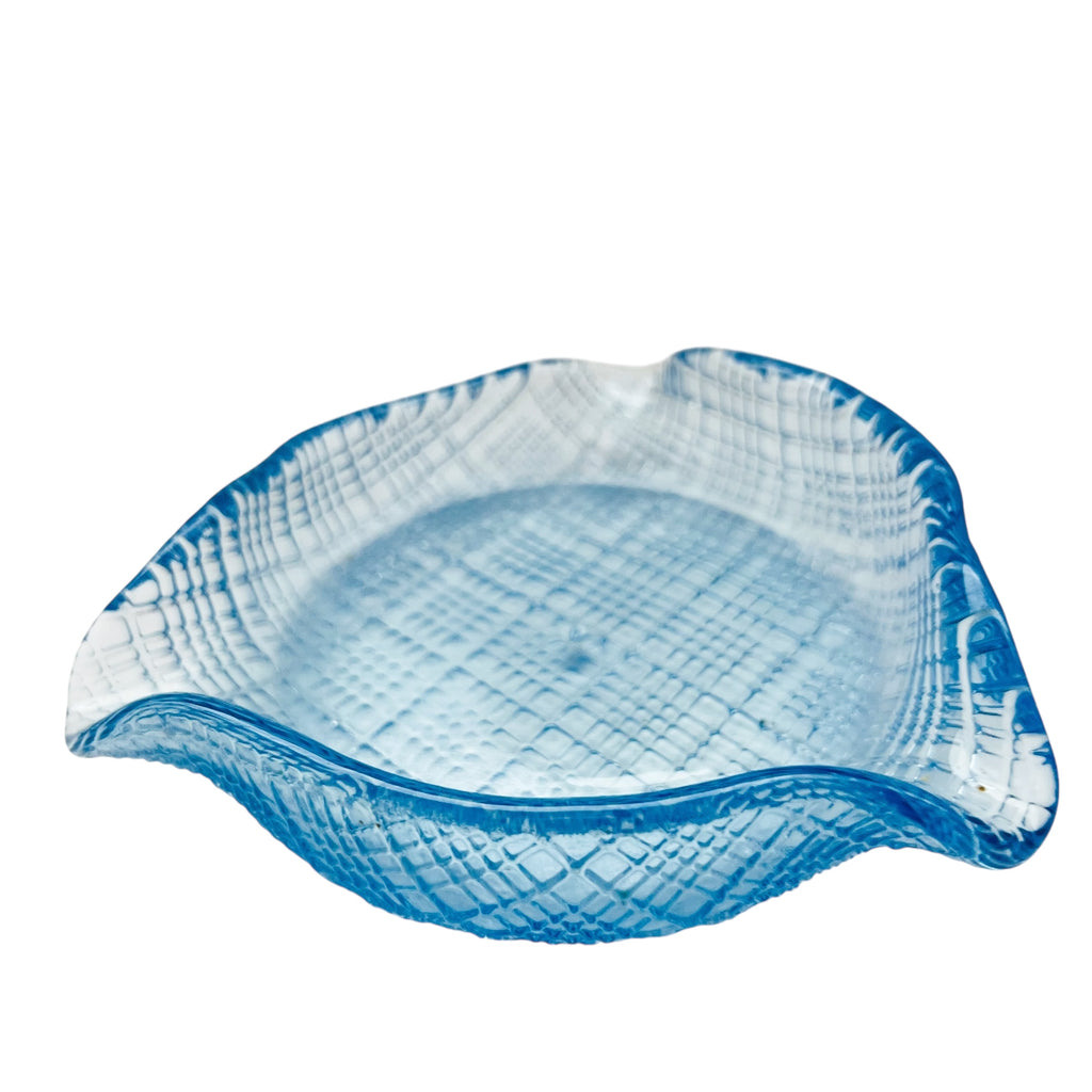 Vintage Textured 3 Point Glass Trinket Dish