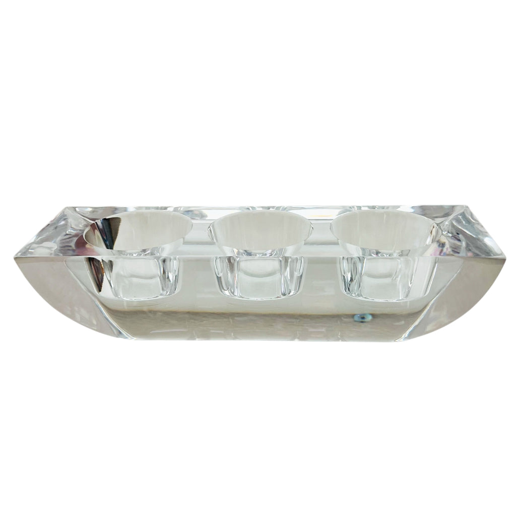 Mikasa Platinum Prism Crystal Tri-Candle Holder