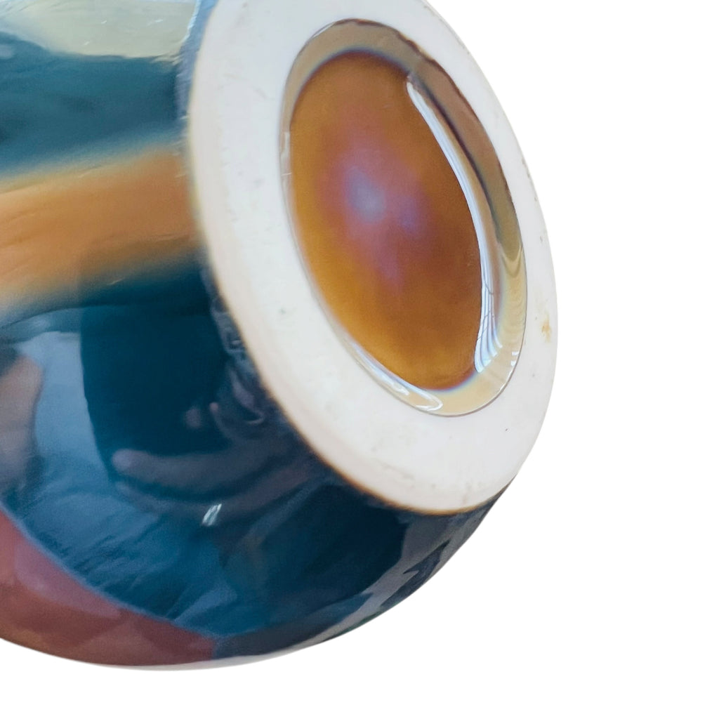 Studio Art Gloss Yellow Blue Tulip Design Vase